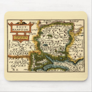 Hampshire, Southampton County England Historic Map Mouse Pad