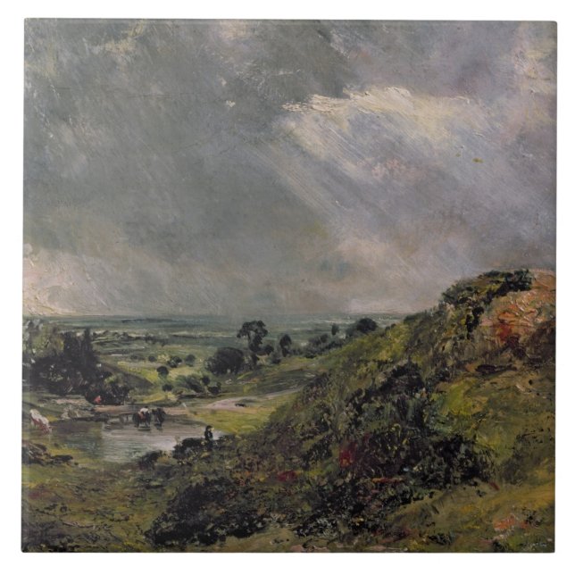 Hampstead Heath, Branch Hill Pond, 1828 Tile (Front)