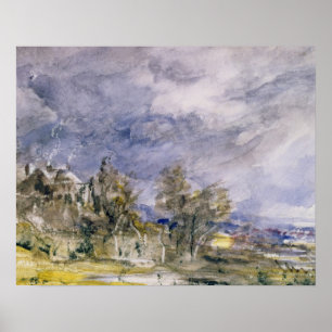 Hampstead Heath from near Well Walk, 1834 (w/c) Poster