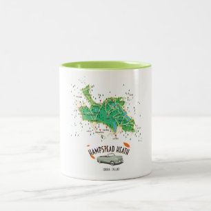 Hampstead Heath London England map Two-Tone Coffee Mug