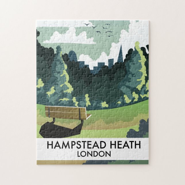 Hampstead Heath London travel poster. Jigsaw Puzzle (Vertical)