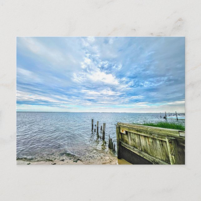 Hampton Bays Long Island Clouds Sand Ocean Postcard (Front)