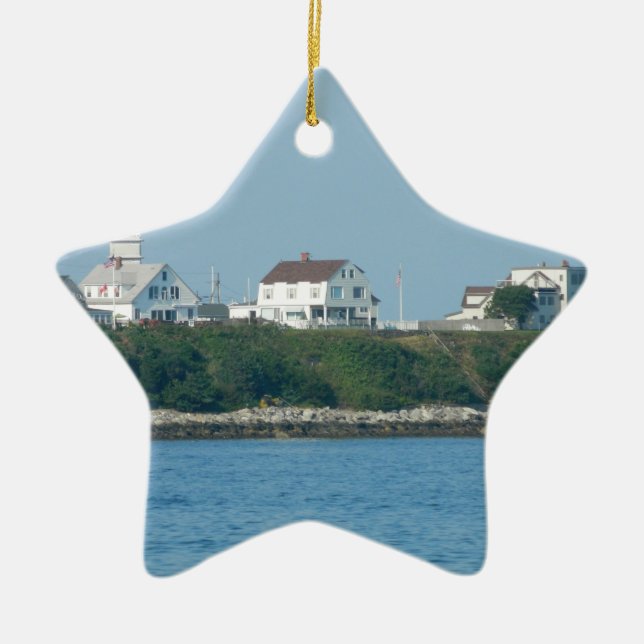 Hampton Beach - Beach Houses Ceramic Tree Decoration (Front)