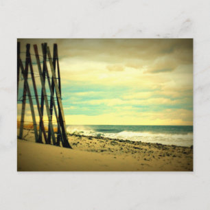 Hampton Beach Fence Postcard