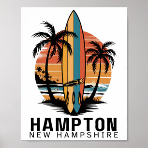 Hampton Beach New Hampshire Surfing Surfer Poster