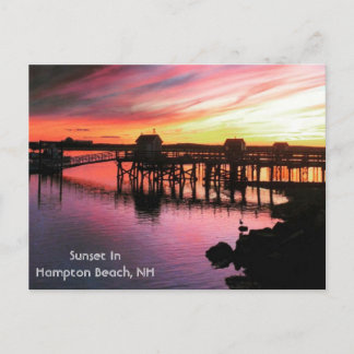 Hampton Beach Sunset Postcard