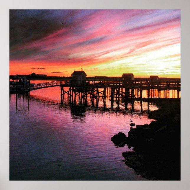 Hampton Beach Sunset Poster (Front)