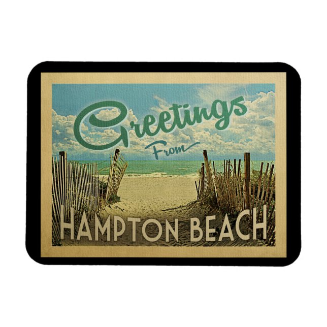 Hampton Beach Vintage Travel Magnet (Horizontal)