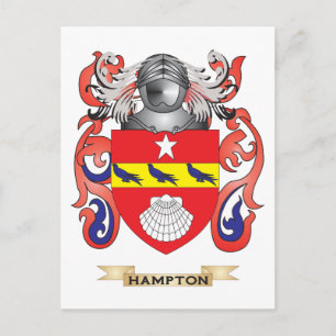 Hampton Coat of Arms (Family Crest) Postcard