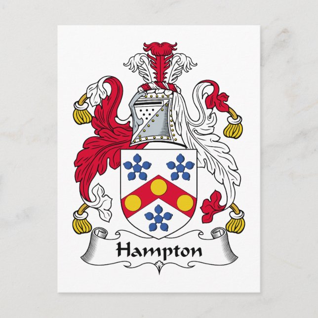 Hampton Family Crest Postcard (Front)