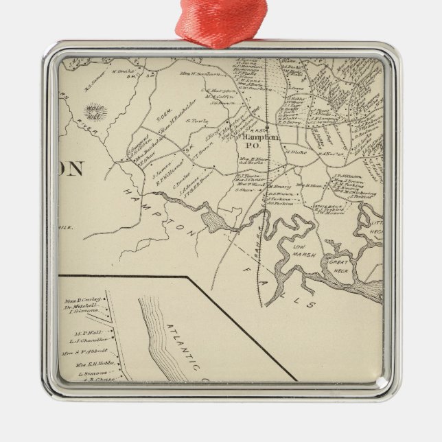 Hampton, Hampton Beach Metal Tree Decoration (Front)