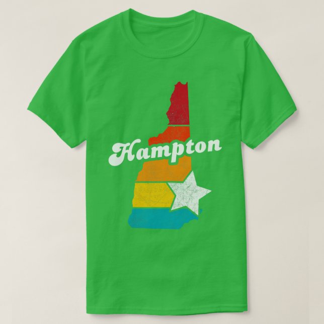 Hampton New Hampshire Vintage Distressed Souvenir  T-Shirt (Design Front)