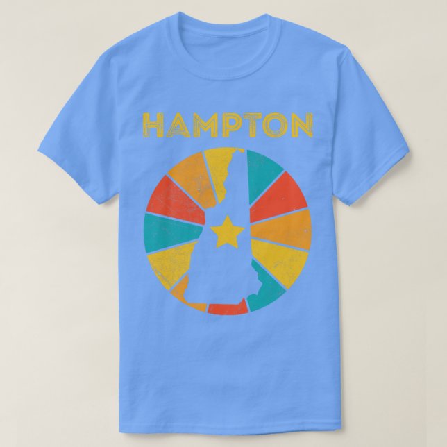 Hampton New Hampshire Vintage Distressed Souvenir  T-Shirt (Design Front)