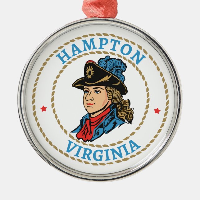 Hampton Virginia Colonial Metal Tree Decoration (Front)