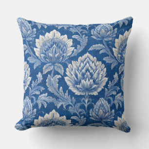 Hamptons Blue Throw Pillow