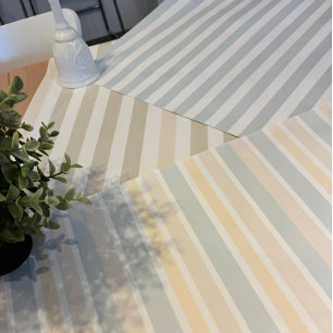 Hamptons Duck Egg Blue & Sage Stripes Wrapping Paper Sheet