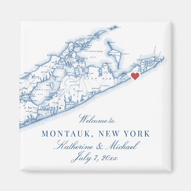 Hamptons Montauk Destination Wedding Favour Magnet (Front)