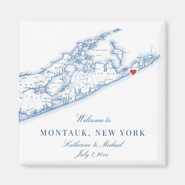Hamptons Montauk Destination Wedding Favour Magnet (Front)