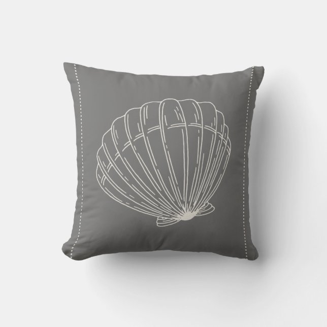 Hamptons Style Lion’s Paw Shell Cushion (Front)