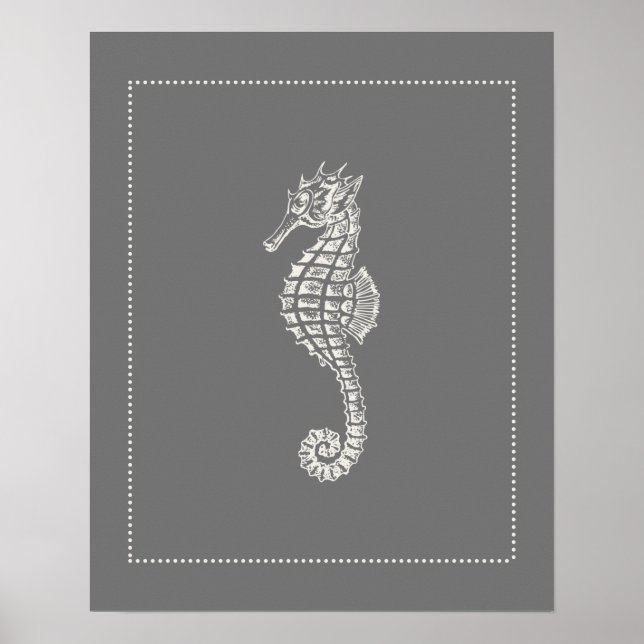 Hamptons Style Seahorse  Poster (Front)