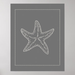 Hamptons Style Starfish  Poster