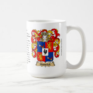 Hamrick, the Origin, the Meaning and the Crest Coffee Mug