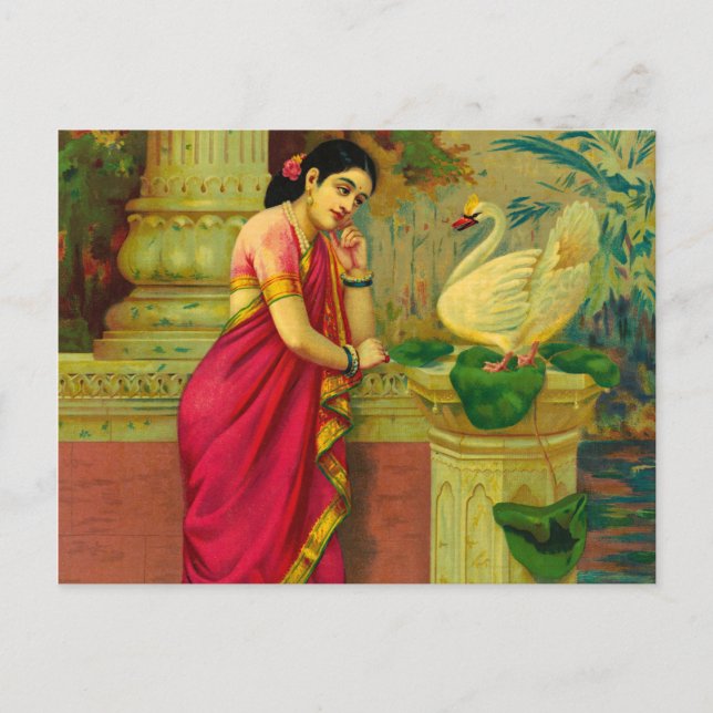 Hamsa and Damayanti by Raja Ravi Varma Postcard (Front)