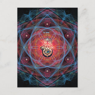 Hamsa - CHAI - Sacred Geometry Postcard
