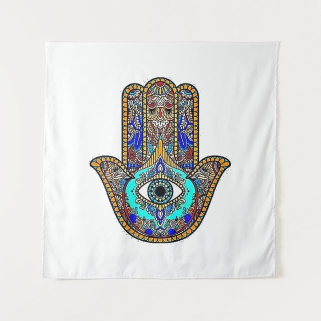 Hamsa Design Backdrop Tapestry (Front)