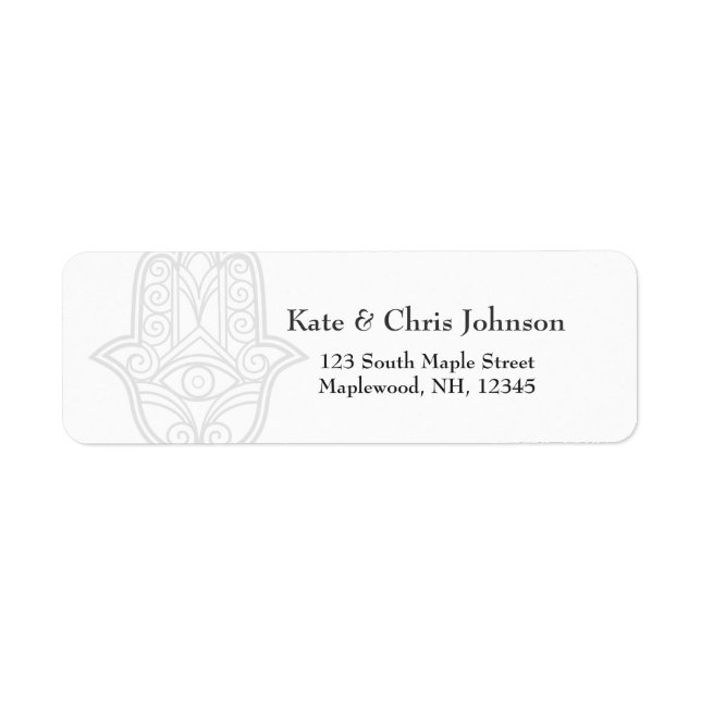 Hamsa design rerun address label-grey (Front)