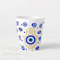 Hamsa Evil Eye Latte Mug