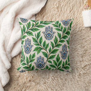 Hamsa Eye Botanical Cushion