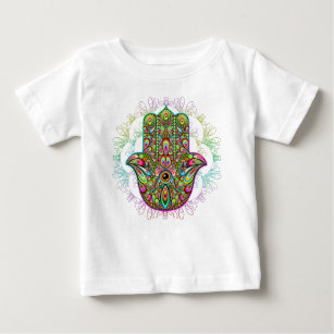 Hamsa Fatma Hand Psychedelic Art Baby T-Shirt