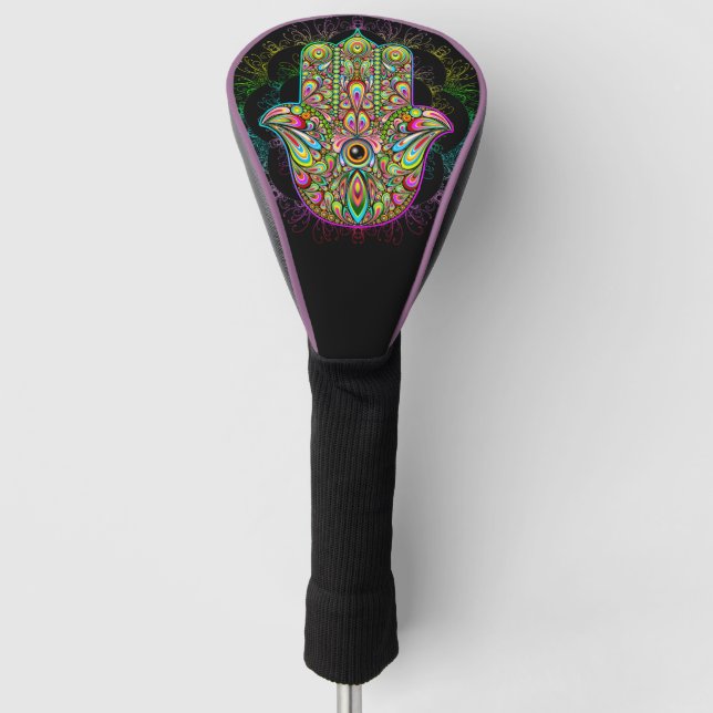 Hamsa Fatma Hand Psychedelic Art Golf Head Cover (Front)