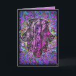 Hamsa Fusion - Rosh Hashonah Holiday Card<br><div class="desc">Give a small slice of Fine Art this Rosh Hashonah with greeting cards featuring this very special original design by artist, Leslie Sigal Javorek. “Hamsa Fusion” is an intricate expressionist digital painting in rich plums, cobalt, violet and turquoise with a wonderfully stylised Hamsa medallion woven into the background. Text inside...</div>