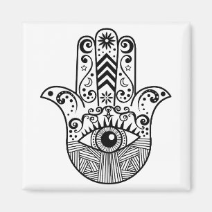 Hamsa Hand Black and White Magnet