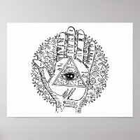 Hamsa Hand Evil Eye Adult Colouring