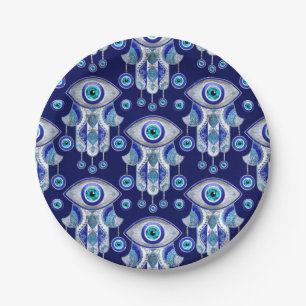 Hamsa Hand -Evil Eye Pattern Paper Plate