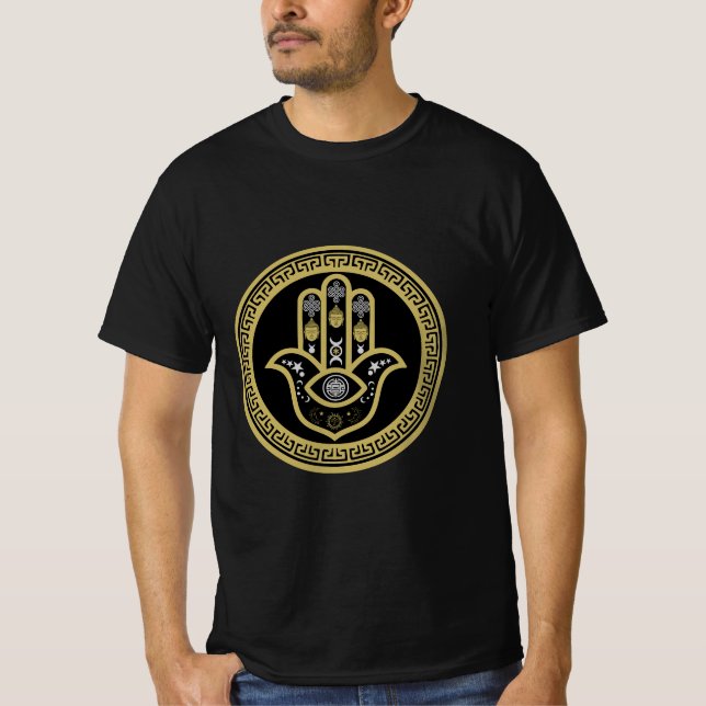 Hamsa Hand Evil Eye Protection T-Shirt (Front)
