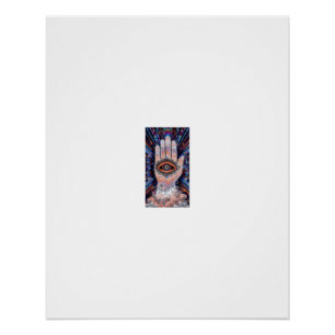 Hamsa Hand Eye Cosmic Ray Burst Poster