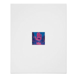 Hamsa Hand Eye Palm Mountain Valley Surreal Poster