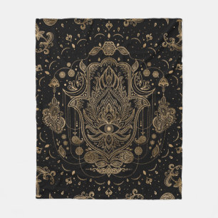 Hamsa Hand -Hand of Fatima Ornament Fleece Blanket