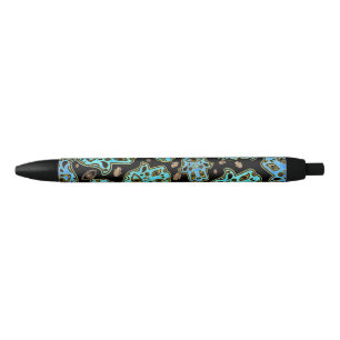 Hamsa Hand -Hand of Fatima pattern blues Black Ink Pen