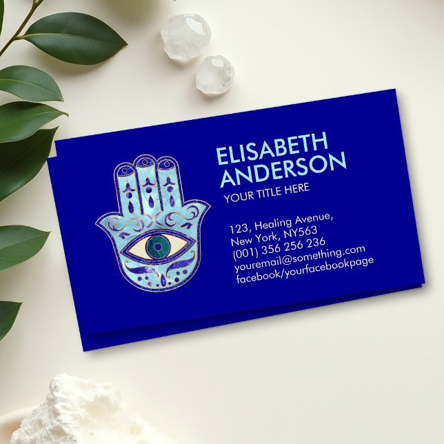 Hamsa Hand - Lapis Lazuli and Blue crystal Business Card (Creator Uploaded)