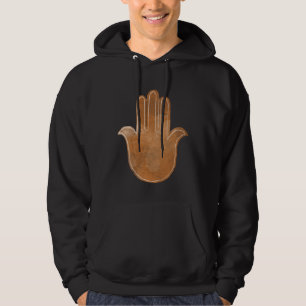 Hamsa Hand of Fatima print Faded brown sketch evil Hoodie