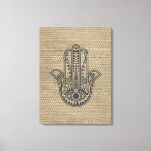 HAMSA Hand of Fatima symbol amulet Canvas Print