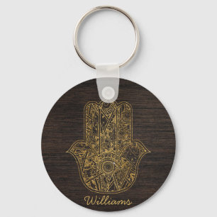 HAMSA Hand of Fatima symbol amulet design Key Ring