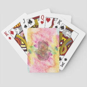HAMSA Hand of Fatima symbol amulet Henna floral Playing Cards