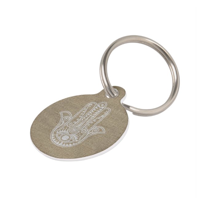 HAMSA Hand of Fatima symbol amulet Pet Tag (Side)
