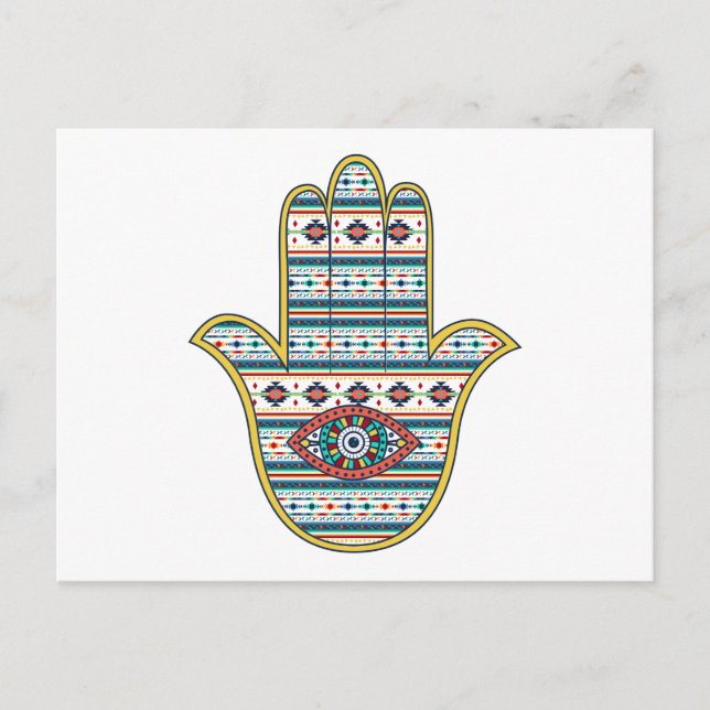 HAMSA Hand of Fatima Symbol Postcard (Front)